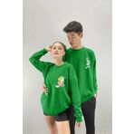 Tarzsokak Unisex Yeşil Bugs Bunny Baskılı Bisiklet Yaka Sevgili Çift Kombini 2'li Set TYC Tarzsokak-unisex-oversize-kalıp-19214