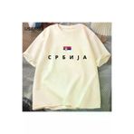 Tarzsokak USSEMEI-2824 Sırbistan Bayrağı T-Shirt Erkekler Pamuk Kısa Kollu Tshirt Erkek T Shirt Grafik Tees Üst Yaz 2824