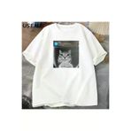 Tarzsokak USSEMEI-2894 There Is Motion At Your Front Door Funny Cat Meme T-Shirts Parody Tees Casual Cotton Short Sl 2894