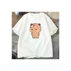 Tarzsokak USSEMEI-2968 Erkekler T-Shirt Sevimli Karikatür Bubu Dudu Tshirt At Flip-Flop Atma Komik Pamuk Kısa Kollu 2968