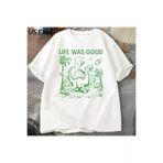 Tarzsokak USSEMEI-2969 Komik Dinozor Meme T Shirt Hayat Iyi Aptal Tshirt Retro 90S Dino T-Shirt Meme Grafikli Tişört 2969