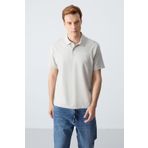 Taş Basic Göğüs Logolu Standart Kalıp Triko Polo Yaka Erkek T-Shirt - 87768