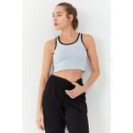 Taş Basic Sıfır Kol Dar Kalıp U Yaka Kadın Crop Top Atlet - 97162 - XS
