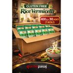 TAS BRAND Pirinç Şehriyesi Rice Vermicelli Glutensiz 400 G x 30 Adet (Koli)