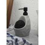 Taş Desenli Sıvı Sabunluk - Sünger Hazneli Mutfak Sabunluğu - 700 ml - Çakıl Desen - Gri