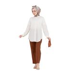 Taş Detaylı Hilal Tunik-Beyaz