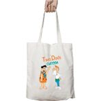 Taş Devri Jetsons Two Dads Cartoon Iki Tarafı Kalıcı Baskılı Yıkanabilir Çanta