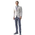 Taş Erkek Yün Ceket Kırçıllı Mono Yaka Torba Cepli Çift Yırtmaç Slim Fit Ceket NCS JEANS 4005 TAŞ 48