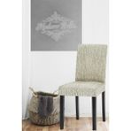 Taş Gri Çubuk Desen Jakarlı Esnek Yıkanabilir Lastikli 1 Adet 45 x 45 x 60 Boyutunda Sandalye Kılıfı - 45 x 45 cm
