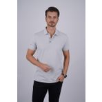 Taş Gri Yaka Desenli Hediye Kutulu Erkek Polo Yaka Tişört XL