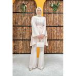 Taş İşleme Detaylı Kuşaklı Tunik Ve Pantolonlu Takım 8432 Taş
