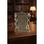 Taş İşlemeli Gümüş Biblo Allah & Muhammed (S.a.v) Kâbe Kapısı Taşlı Figürlü Masa Üstü Biblo 25 Cm