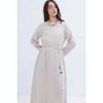 Taş-Kuşaklı Basic Müslin Elbise - 44