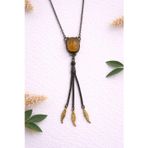 Taş Mabeti Sarı Safir Taşı Gümüş Kolye (Özel Seri)