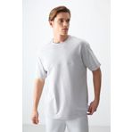 Taş Pamuklu Kalın Yumuşak Dokulu Oversize Fit Basic Erkek T-Shirt - 88378