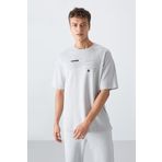 Taş Pamuklu Kalın Yumuşak Dokulu Oversize Fit Baskılı Erkek T-Shirt - 88326
