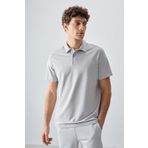 Taş Pamuklu Kalın Yumuşak Dokulu Polo Yaka Oversize Fit Basic Erkek T- Shirt - 88381