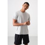 Taş Polyester Nefes Alan Dokulu İnce Esnek Standart Fit Erkek Performans T-Shirt - 88388
