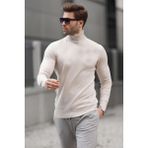 Taş Rengi Balıkçı Yaka Erkek Triko Kazak 6809 - 2XL