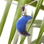 Taş Sandığı Ay Şeklinde Lapis Lazuli Taşı Kolye - Küçük boy