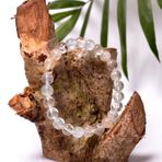 Taş Sandığı Beyaz Topaz Taşı Gümüş Bileklik - 8 mm