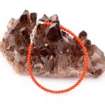 Taş Sandığı Boyasız Mercan Taşı Gümüş Bileklik - 3 mm - Renkli