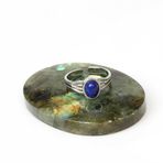 Taş Sandığı Lapis Lazuli Taşı Çelik Yüzük - Kararmaz