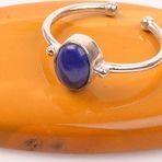 Taş Sandığı Lapis Lazuli Taşı Gümüş Yüzük - Ayarlamalı
