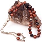 Taş Sandığı Obsidyen Taşı Tesbih - 8 mm Mahogany Obsidyen
