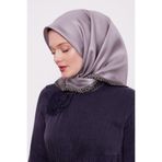 Taş Şerit Leopar Desen Twill İpek Eşarp