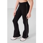 Taş-Siyah Pamuklu O Yaka Standart Fit Basic İspanyol Paça Kız Çocuk Tayt Takım - 75192