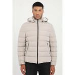 Taş Slim Fit Şişme Kapüşonlu Erkek Mont