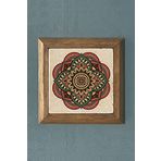 Taş Tablo- Oscar Stone Decor Mandala Masif Ahşap Çerçeveli Taş Tablo -Duvar Dekoru-28X28 CM