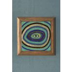 Taş Tablo- Oscar Stone Decor Nazar Göz Masif Ahşap Çerçeveli Taş Tablo -Duvar Dekoru-28X28 CM