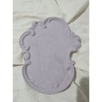 Taş Tozu El Yapımı Nişanlık Sunumluk ve Mumluk Tepsi – Şık Dekoratif Tasarım (30X23 Cm) - Mor