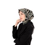 Taş Zebra Desen Twill İpek Eşarp
