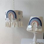 Tasarı Sanatı Bebek/Çocuk Odası Makrome Özel Tasarım Avize Abajur(Ahşap Ayaktır) 2Li Set