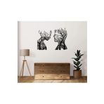 Tasarım Ahşap Dekoratif Ağaç Figürlü İnsan Silüeti Tasarımı (İkili Set) Siyah 100 x 150