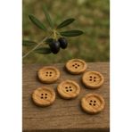 Tasarım Ahşap Düğme Zeytin Ağacı 1.5 cm Çapında 20 Adet.
