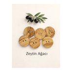 Tasarım Ahşap Düğme Zeytin Ağacı 3 cm Çapında 5 Adet.
