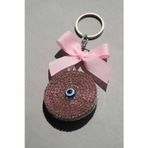 Tasarım Arabam Atike Elif Akın Pembe Nazar Anahtarlık & Açık Pembe Kurdela