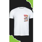 Tasarım Beyaz Renk Desenli Erkek Tişört