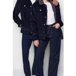 Tasarım Düz Astarlı Yaka Standart Regular Gömlek Unisex Regular Fit Kadife Kışlık Ceket Mont