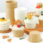 Tasarım Evi 20 Adet Kraft Muffin Cupcake Kalıbı Kek Kapsülü Naturel Kek Kalıbı Safari Konsept Airfryer Uyumlu