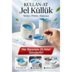 Tasarım Evi 25 Adet Tek Kullanımlık Kül Tablası Kokusuz Taşınabilir Pratik Jel Küllük Seti Ofis Kafe Ev - Beyaz