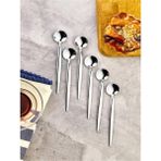 Tasarım Evi 6'lı Lüx Yuvarlak Çay Kaşığı - Kaşık 13 cm - Gümüş