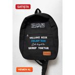 tasarım harikaları Siyah Kanvas Sırt Çantası (islami )