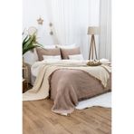 Tasarım HB&Victory %100 Pamuk 4 Katlı Müslin Yatak Örtüsü Kahverengi Renk çift kişilik 240x230 cm.