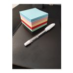Tasarım Siyah Defter Siyah Yapraklı Defter - Siyah Sayfalı Defter Beyaz Jel Kalem Renkli Küp Blok 8 X 8 Cm