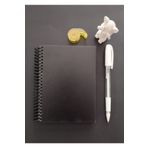Tasarım Siyah Defter Siyah Yapraklı Spiralli Defter 11x15cm 165 Gr. 30yp. 60 Syfa Ve Beyaz Jel Kalem Ahşap Kapaklı Defter